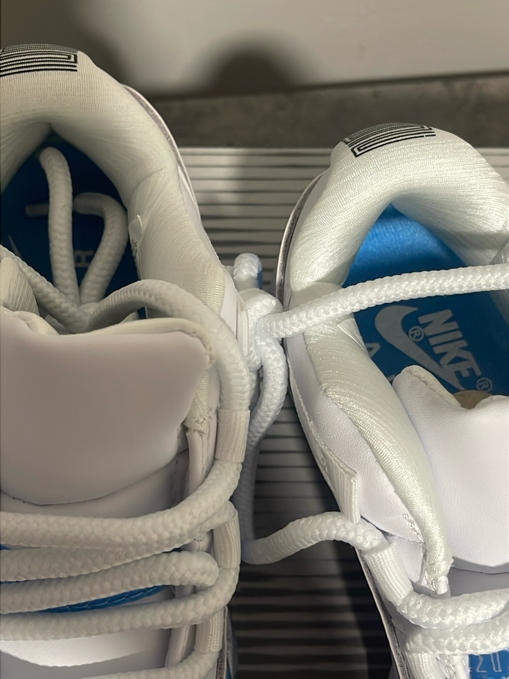Nike White Sneakers with Blue Insole